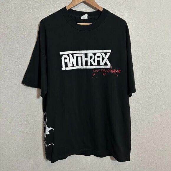 Anthrax Band Tee T-Shirt Mens XL Metalcore Short Sleeve Graphic T Racket One - Picture 2 of 8